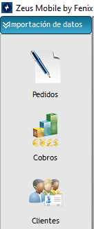 Menú Importación de datos de la consola