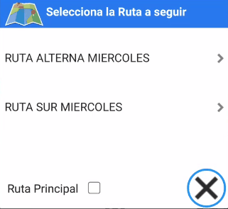 Selección de ruta a seguir