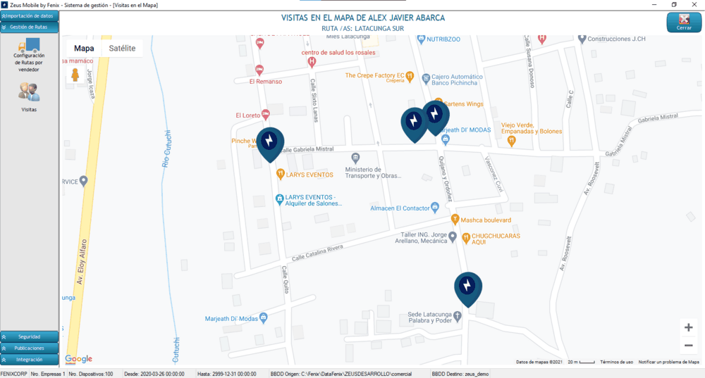 Visitas en el mapa